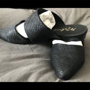 Matisse mules - black, genuine calf hair, NEW! 10